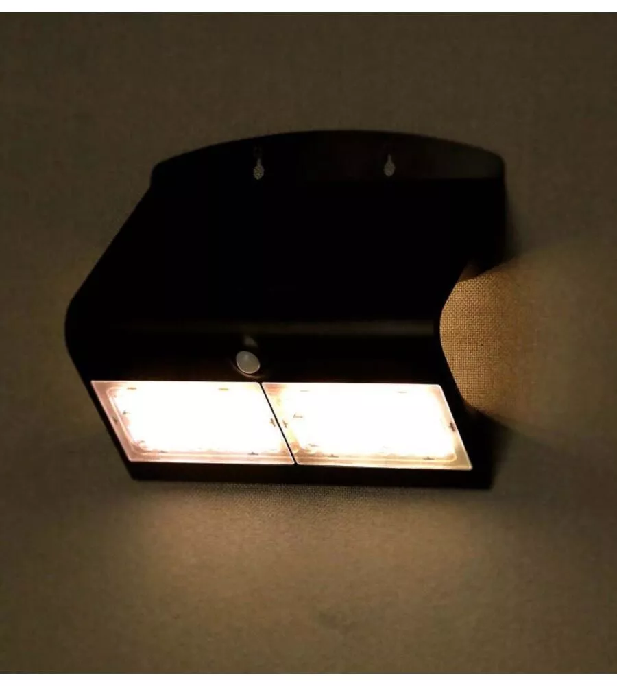 Lampada led solare a muro da esterno vtac nero 4000k